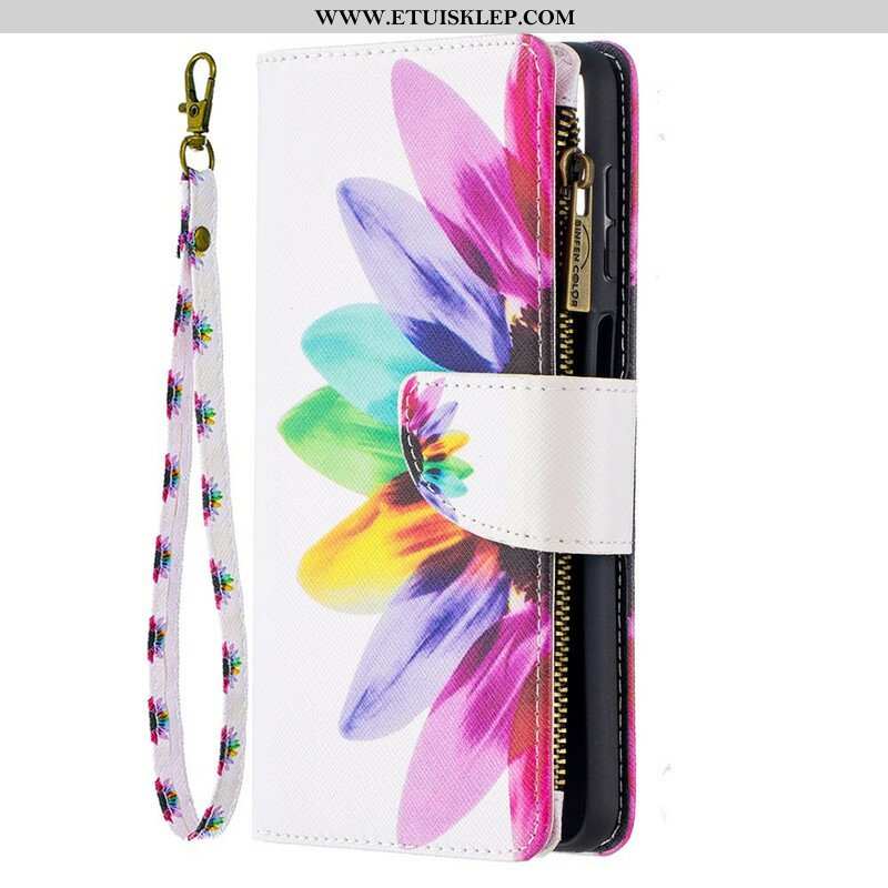 Etui Folio do Samsung Galaxy M12 / A12 Kieszonka Zapinana Na Zamek W Kwiaty